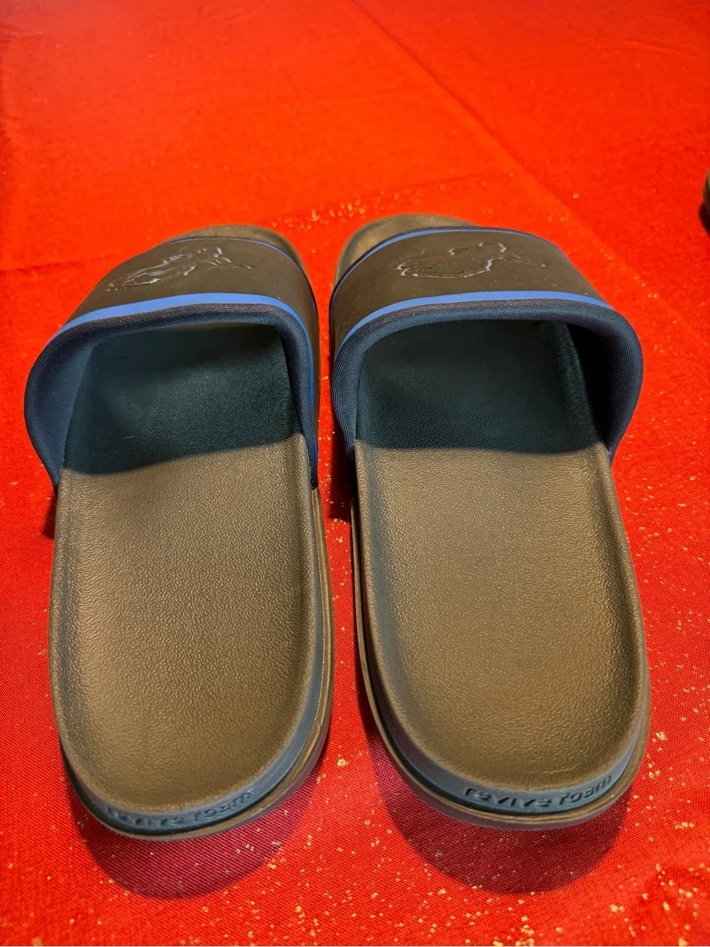 👉🏼LIKE NEW👈🏼 Detroit Lions Offcourt Blue & Black Slide Sandals
